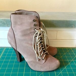Taupe Lace Up Heels